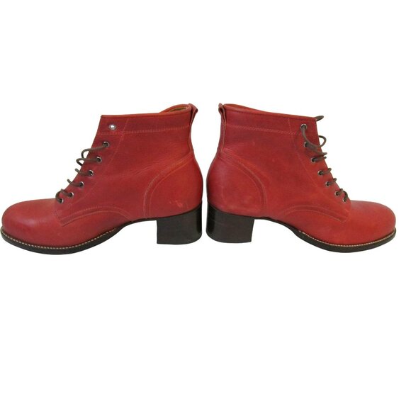 Adelante Women’s Burgundy/Pomegranate Leather Lace Up Boots SZ 10 w/extra laces - Picture 5 of 13